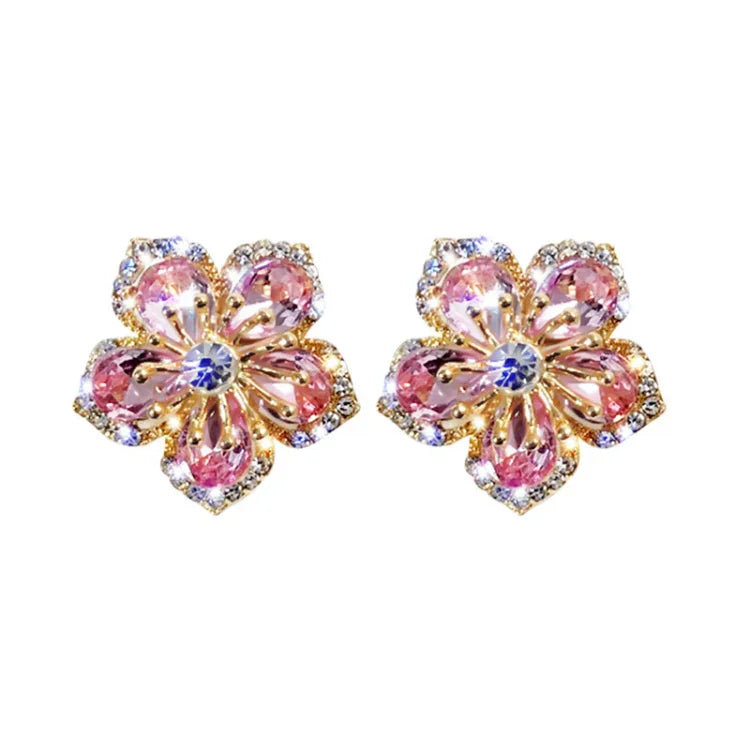 Flower-shaped Zirconia Earrings - Flora-State of Style
