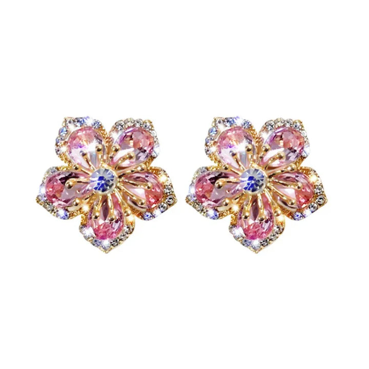 Flower-shaped Zirconia Earrings - Flora-State of Style