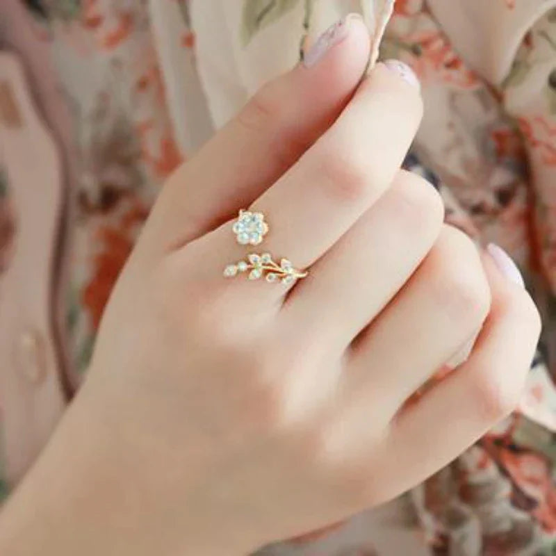 Flower Wish Ring | Elegant Design | Women's Jewellery-Gold-State of Style