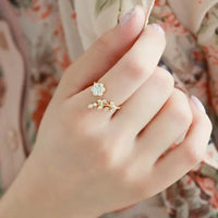 Flower Wish Ring | Elegant Design | Women's Jewellery-Gold-State of Style