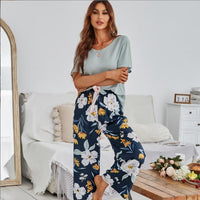 FlowerPyjamas | Soft & Stylish Women's Pyjamas-Blue/Orange-S-State of Style