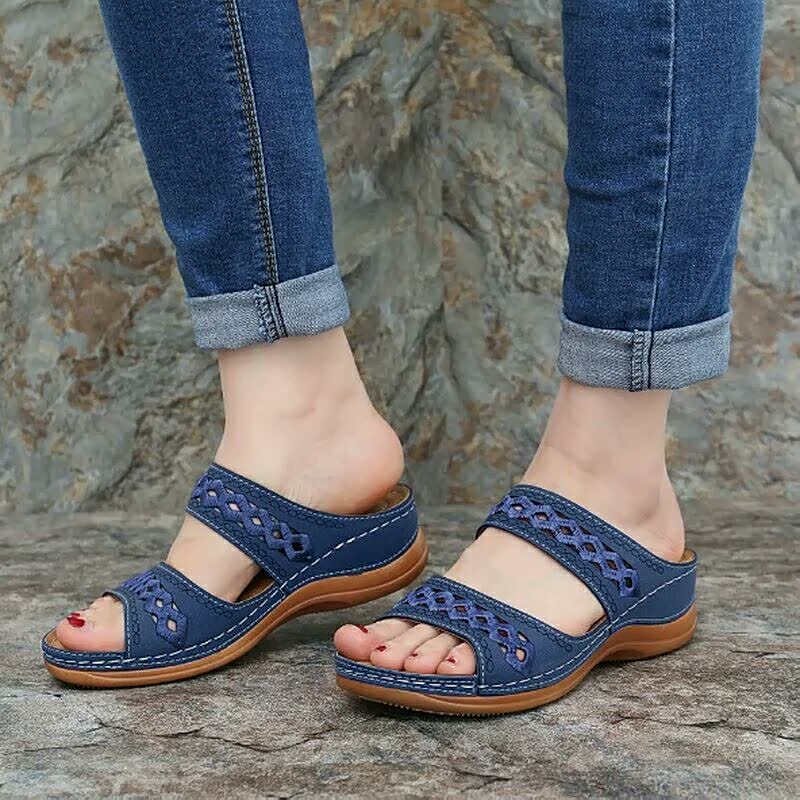 FlowerySandals | Stylish & Comfortable Women's Sandals-Blue-4.5-State of Style