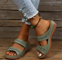 FlowerySandals | Stylish & Comfortable Women's Sandals-Green-4.5-State of Style