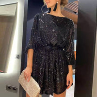 Flowy Party Dress with Loose Fit - Clara-Black-S-State of Style