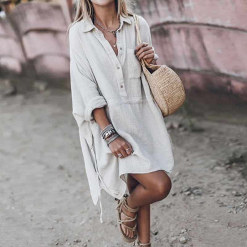Flowy Summer Dress | Lightweight and Stylish-White-S-State of Style
