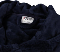 Fluffy Fleece Bathrobe with Hood - CozyFluff-Blue-M-State of Style