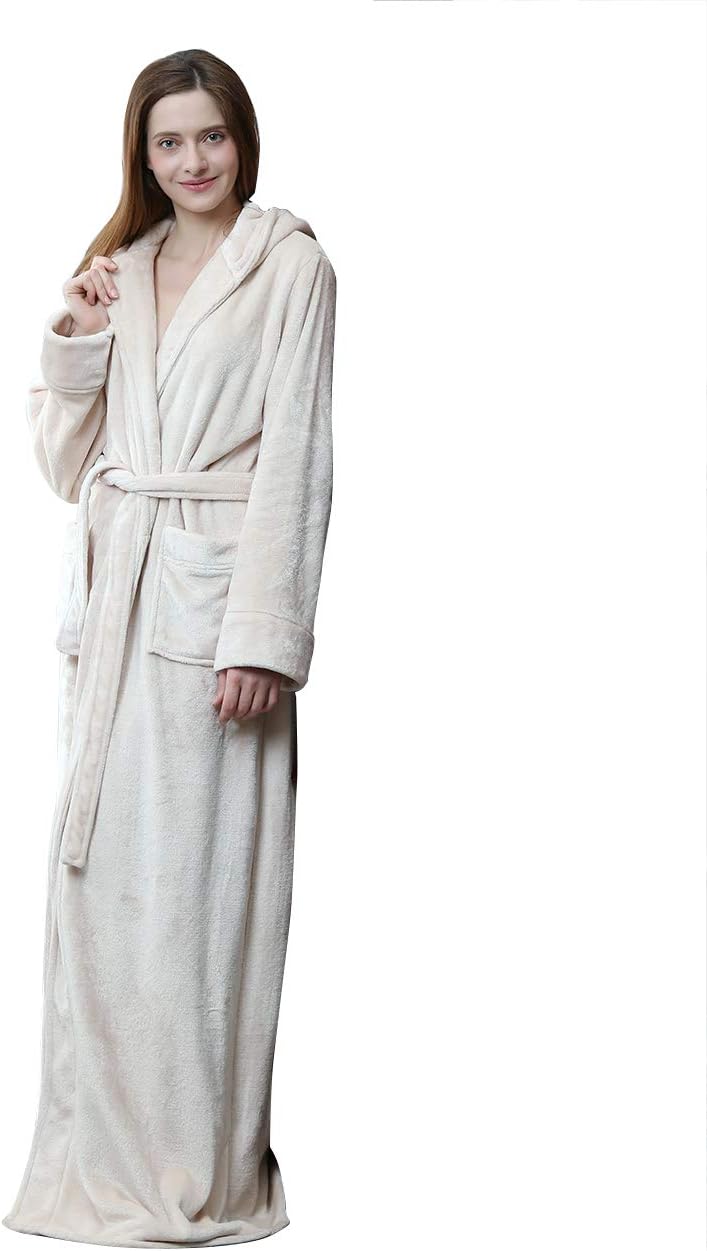 Fluffy Fleece Bathrobe with Hood - CozyFluff-Blue-M-State of Style