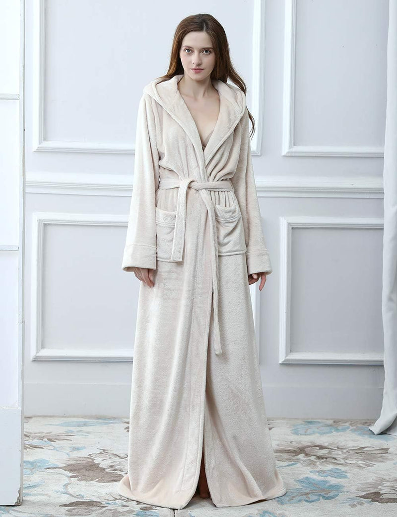 Fluffy Fleece Bathrobe with Hood - CozyFluff-Blue-M-State of Style