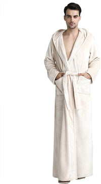Fluffy Fleece Bathrobe with Hood - CozyFluff-Blue-M-State of Style
