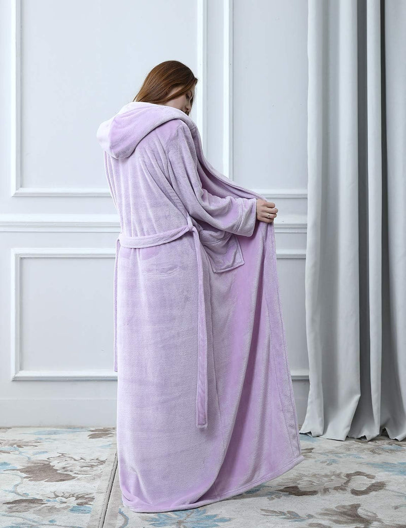 Fluffy Fleece Bathrobe with Hood - CozyFluff-Blue-M-State of Style