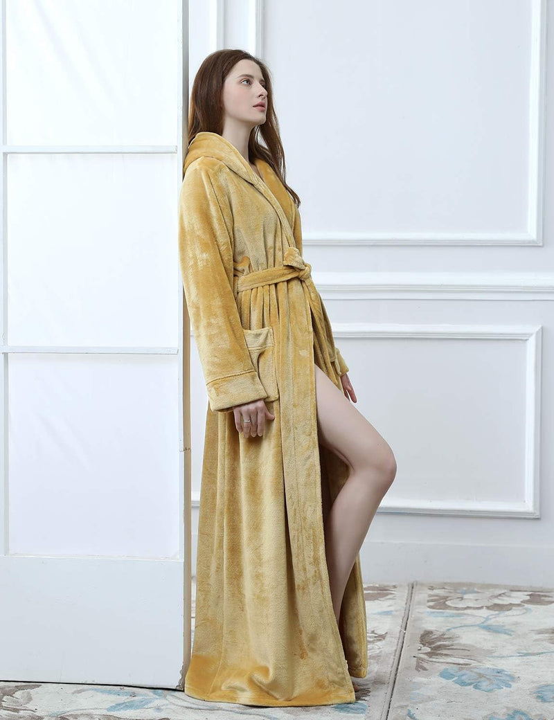 Fluffy Fleece Bathrobe with Hood - CozyFluff-Blue-M-State of Style