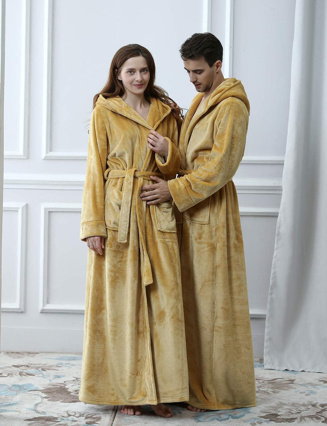 Fluffy Fleece Bathrobe with Hood - CozyFluff-Blue-M-State of Style