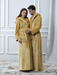 Fluffy Fleece Bathrobe with Hood - CozyFluff-Blue-M-State of Style