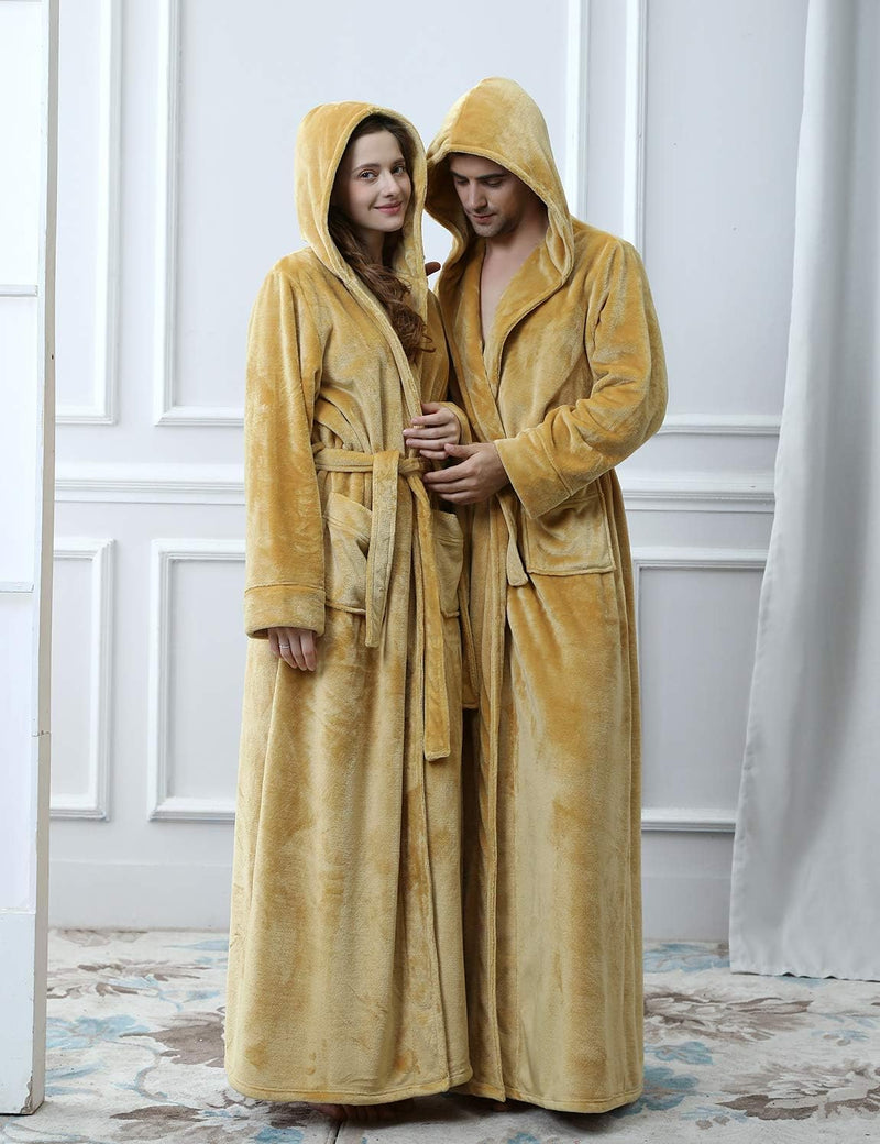 Fluffy Fleece Bathrobe with Hood - CozyFluff-Blue-M-State of Style