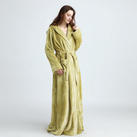 Fluffy Fleece Bathrobe with Hood - CozyFluff-Blue-M-State of Style