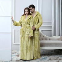 Fluffy Fleece Bathrobe with Hood - CozyFluff-Blue-M-State of Style