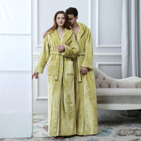 Fluffy Fleece Bathrobe with Hood - CozyFluff-Blue-M-State of Style