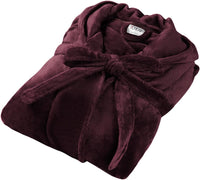 Fluffy Fleece Bathrobe with Hood - CozyFluff-Blue-M-State of Style