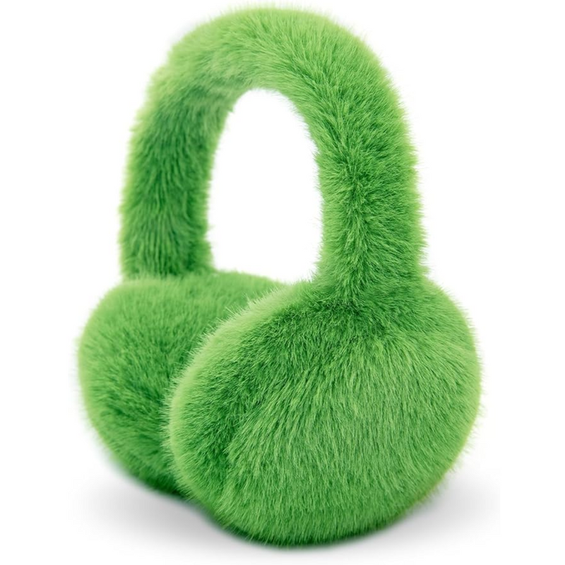 Fluffy Foldable Faux Fur Winter Ear Warmers - FauxSnugs-Green-State of Style