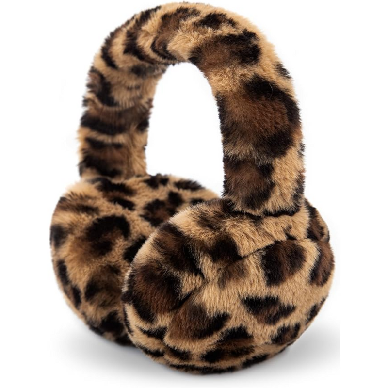 Fluffy Foldable Faux Fur Winter Ear Warmers - FauxSnugs-Leopard-State of Style