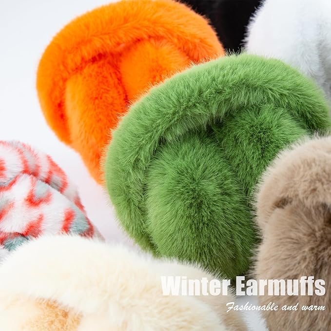Fluffy Foldable Faux Fur Winter Ear Warmers - FauxSnugs-White-State of Style