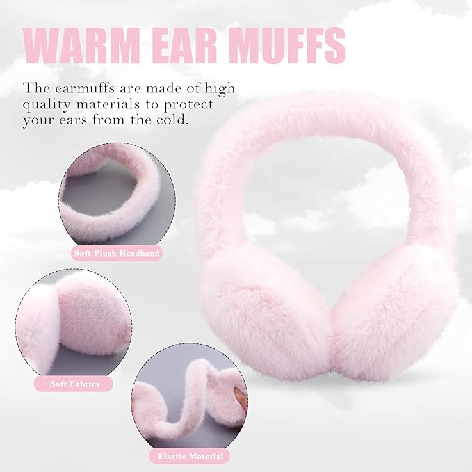 Fluffy Foldable Faux Fur Winter Ear Warmers - FauxSnugs-White-State of Style