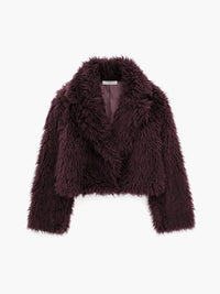 Fluffy Imitation Fur Short Jacket - Lina-XS-State of Style