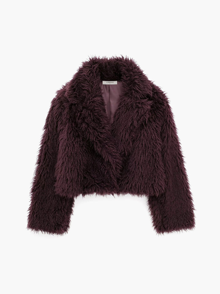 Fluffy Imitation Fur Short Jacket - Lina-XS-State of Style