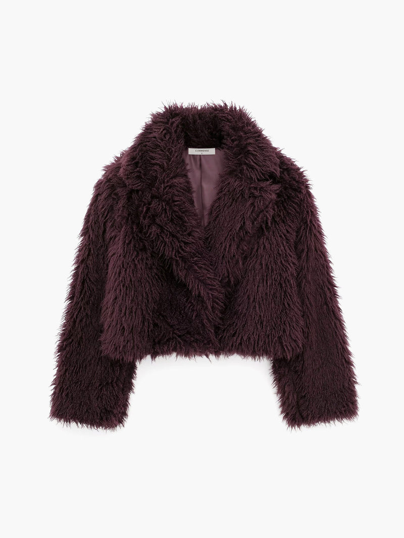 Fluffy Imitation Fur Short Jacket - Lina-XS-State of Style