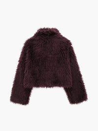 Fluffy Imitation Fur Short Jacket - Lina-XS-State of Style