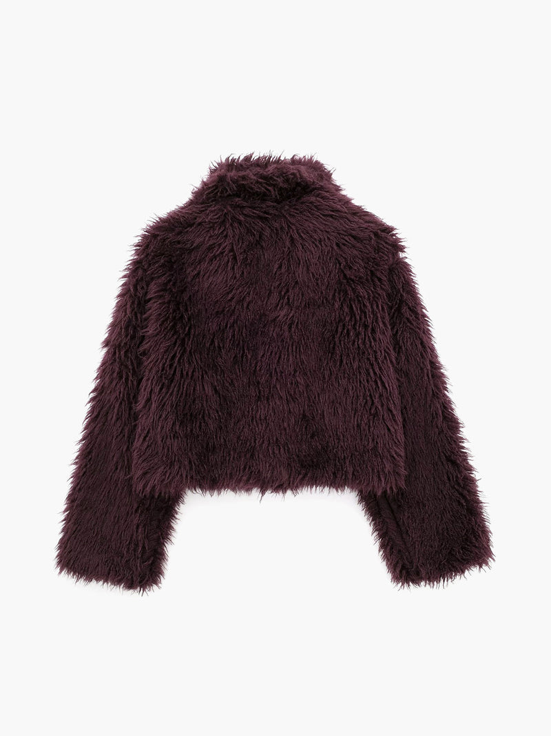 Fluffy Imitation Fur Short Jacket - Lina-XS-State of Style