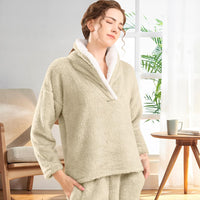 Fluffy Pyjama Set for Women - CozyPlush-Dark blue-S-State of Style
