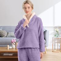 Fluffy Pyjama Set for Women - CozyPlush-Dark blue-S-State of Style