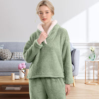 Fluffy Pyjama Set for Women - CozyPlush-Dark blue-S-State of Style