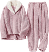 Fluffy Pyjama Set for Women - CozyPlush-Pink-S-State of Style