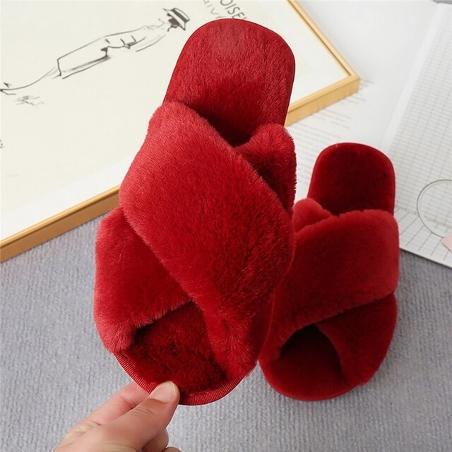 Fluffy Slippers for Women | Warm, Soft & Stylish-Red-5.0-State of Style
