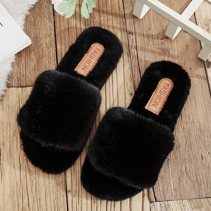 Fluffy Slippers | Soft, Warm & Comfortable-Black-5.0-State of Style