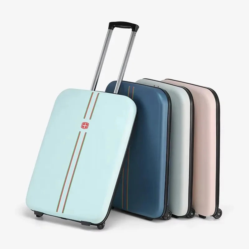Foldable hard shell suitcase – Porto-Light green-S (42 L)-State of Style