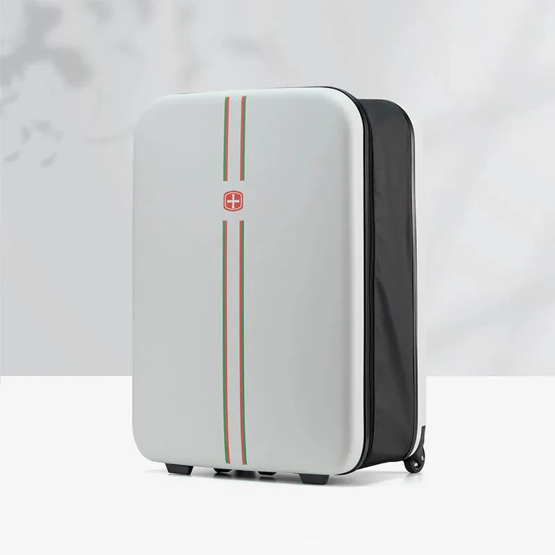 Foldable hard shell suitcase – Porto-White-S (42 L)-State of Style