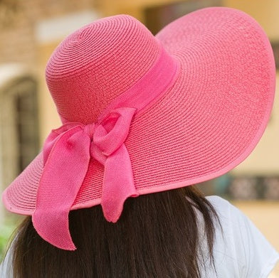 Foldable ladies' beach hat with a wide brim for summer – Vanessa-Red-State of Style