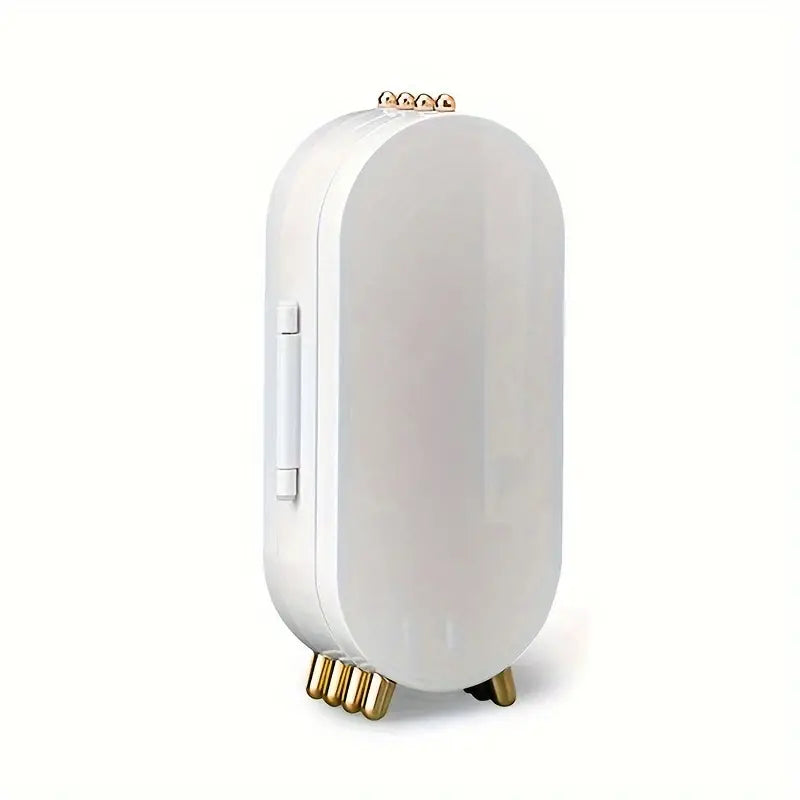 Foldable Oval Jewellery Organiser | Travel Case-WHITE-State of Style