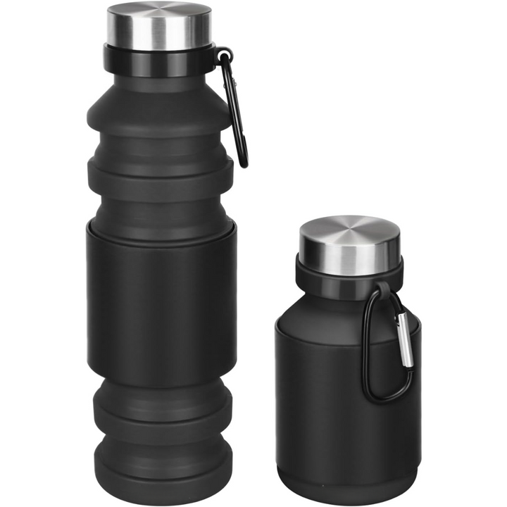 Foldable Shockproof Water Bottle-Black 500 ml-State of Style