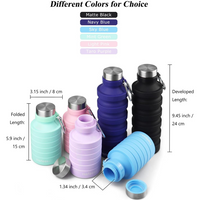 Foldable Shockproof Water Bottle-Black 500 ml-State of Style