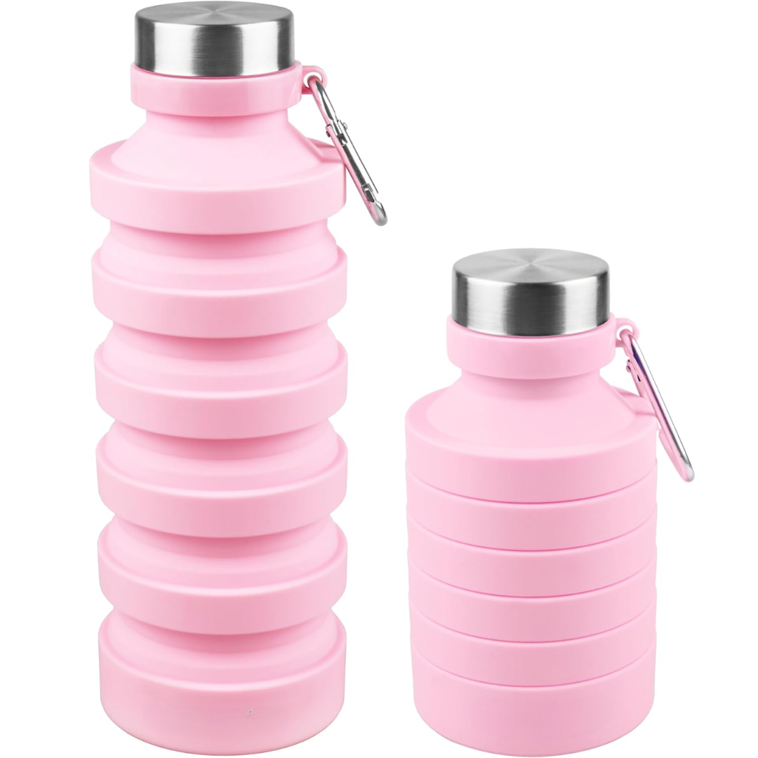 Foldable Shockproof Water Bottle-Pink 800 ml-State of Style