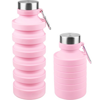 Foldable Shockproof Water Bottle-Pink 800 ml-State of Style