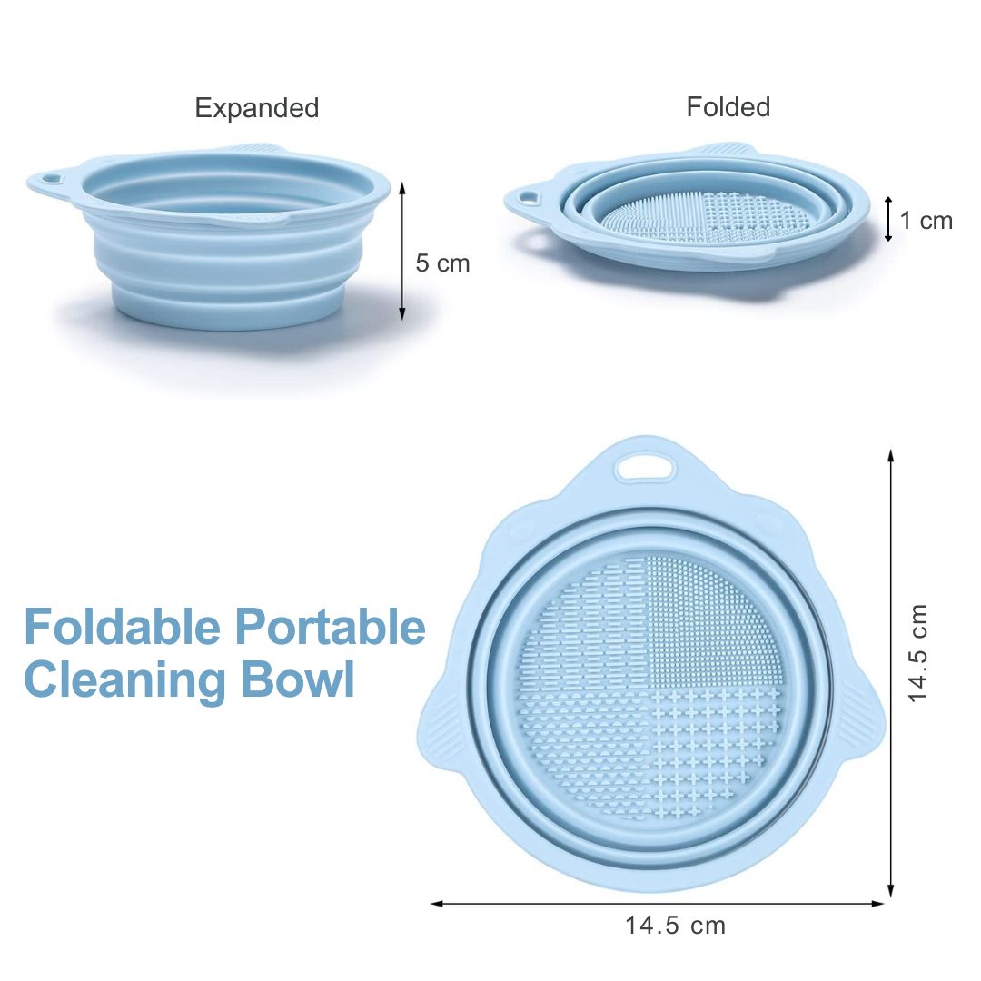 Foldable Silicone Brush Cleaner Bowl-Green-State of Style