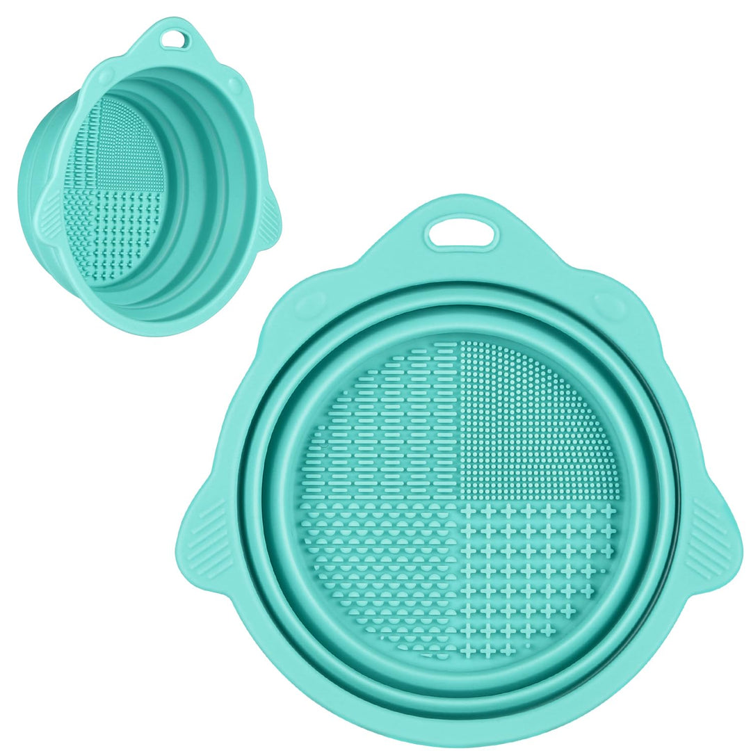 Foldable Silicone Brush Cleaner Bowl-Green-State of Style