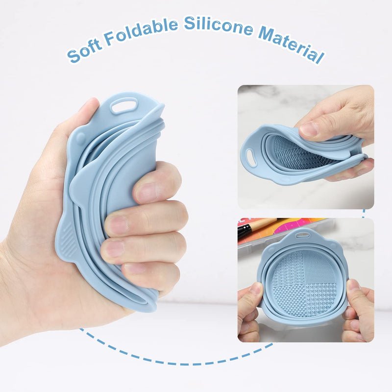 Foldable Silicone Brush Cleaner Bowl-Green-State of Style