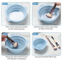 Foldable Silicone Brush Cleaner Bowl-Green-State of Style
