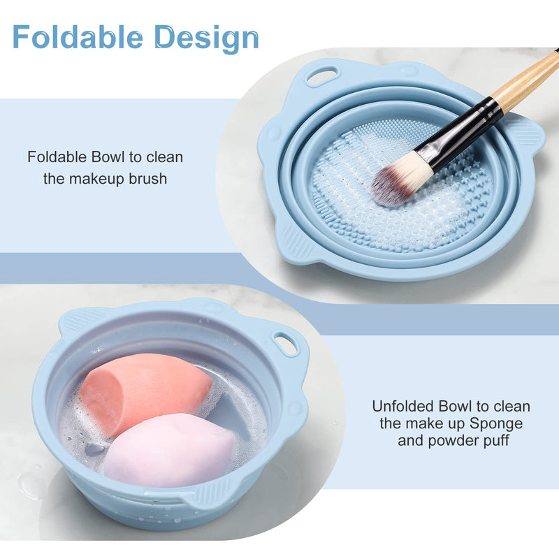 Foldable Silicone Brush Cleaner Bowl-Green-State of Style